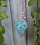 Chrysocolla and moonstone macrame necklace 