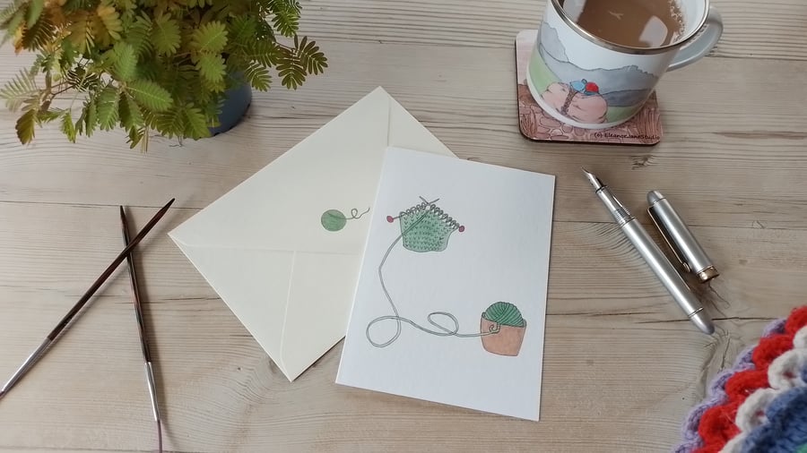 Greetings Card with Original Knitting Design