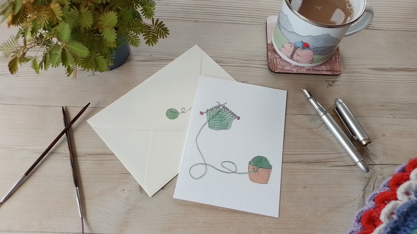 Greetings Card with Original Knitting Design