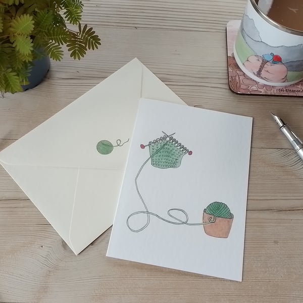 Greetings Card with Original Knitting Design