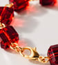 Ruby Red Vintage Glass Cube Bracelet - Image 4