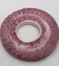 Chunky Damson Purple Ceramic Pendant Loop Connector - Image 2