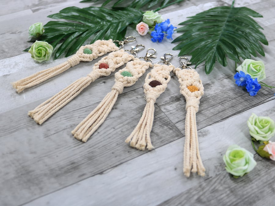 Macrame Key Rings Folksy