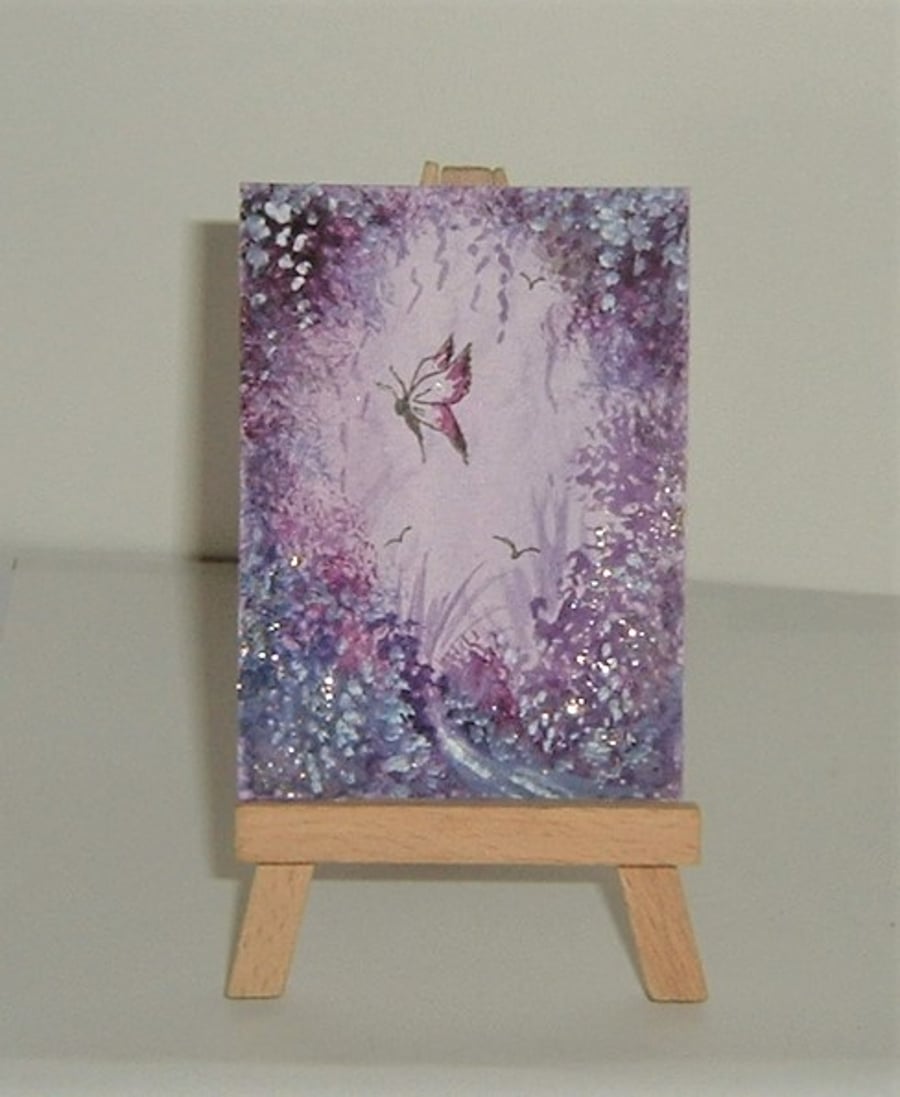 original art aceo watercolour fantasy painting ( ref F 416)