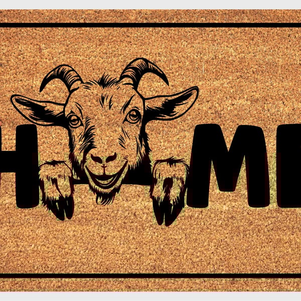 Goat Home Door Mat No.2 - Goat Welcome Mat - 3 Sizes