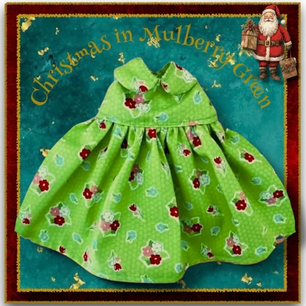 Reserved for Norma - Apple Green Flowered Dress 