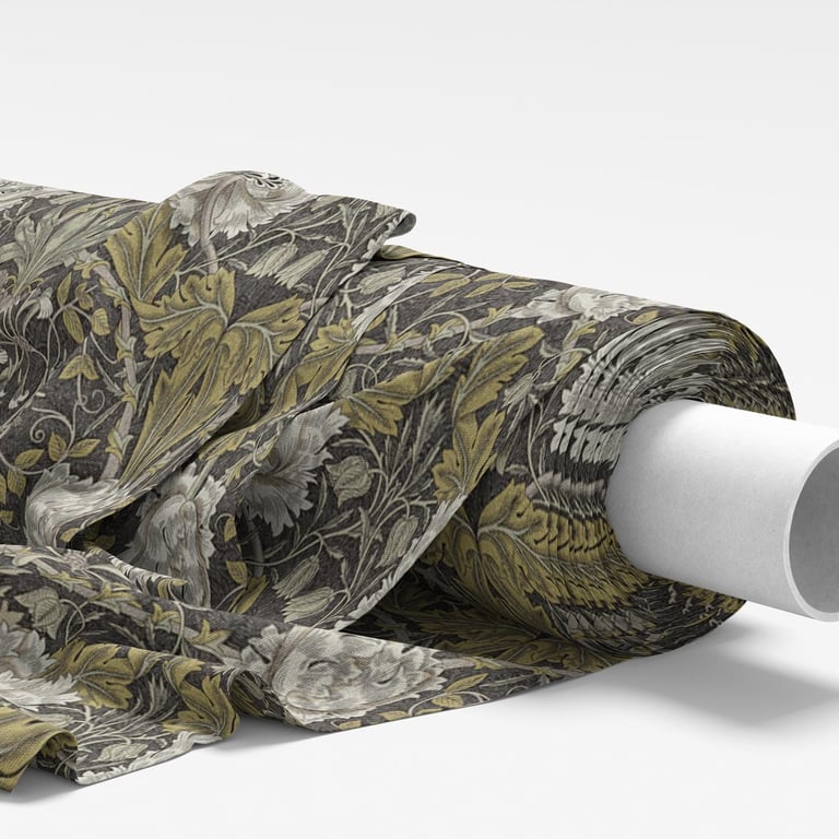 William Morris Fabric - Honeysuckle Mocha Brown - Soft Furnishing Fabric