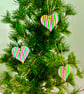 Set of six wooden hand painted Christmas tree rainbow hearts - Image 5
