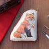 Fox Welsh Tweed Magnetic Pin Cushion - Animal Plush Needle Minder Gift