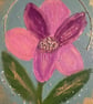 Hand painted flower with gold detailing  8 x10 inches canvas panel 