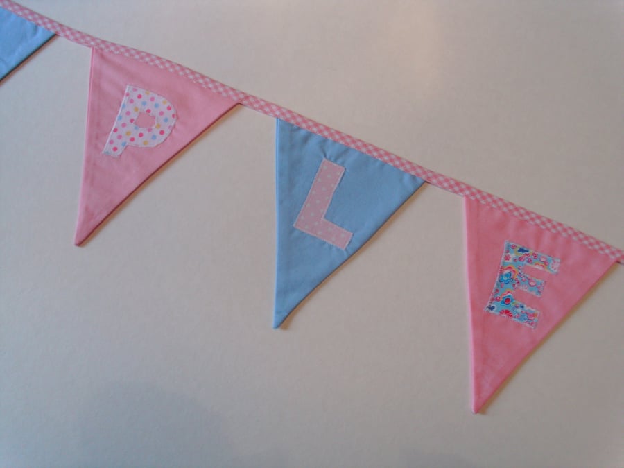 Personalised bunting,fabric bunting,nursery decoration,gift for new born