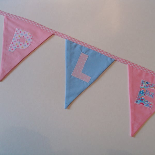 Personalised bunting,fabric bunting,nursery decoration,gift for new born