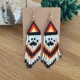 Beaded Fringe Earrings