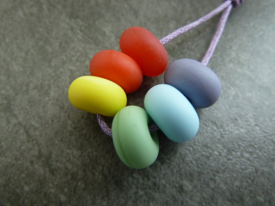 lampwork rainbow spacer beads