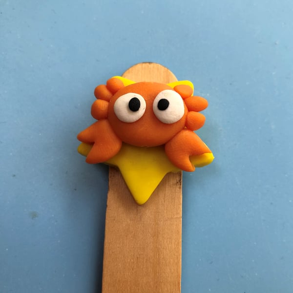 Polymer Clay Cute Crab bookmark - free postage to UK