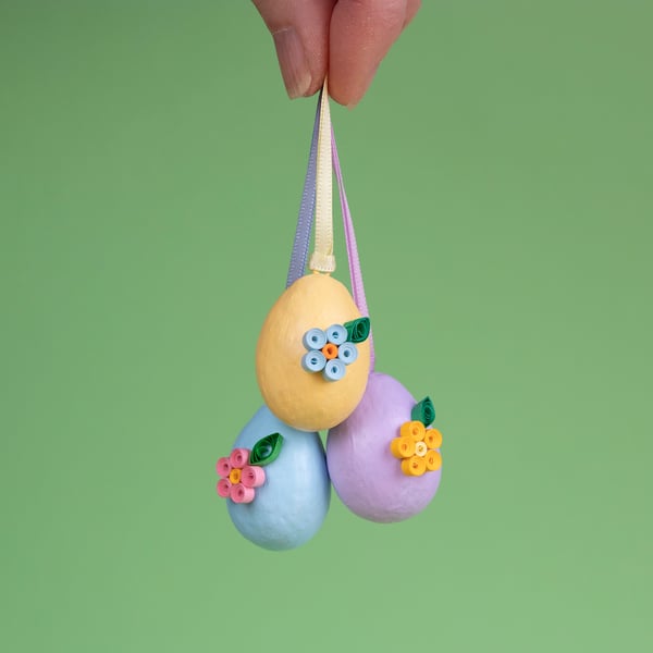 Mini pastel Egg Easter decorations (colourway 2)