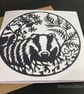 Badger Card. Blank monochrome British wildlife card for any occasion.  - Image 5