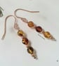 Baltic Amber Drop Rose Gold Vermeil Earrings - Image 4