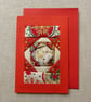Individually Hand Crafted Textile patchworked Blank Card - Image 1