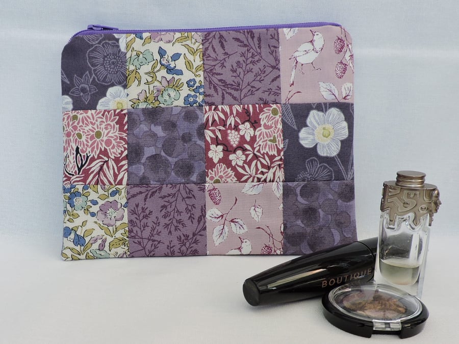  Make Up Bag Patchwork Mauve Purple Pink