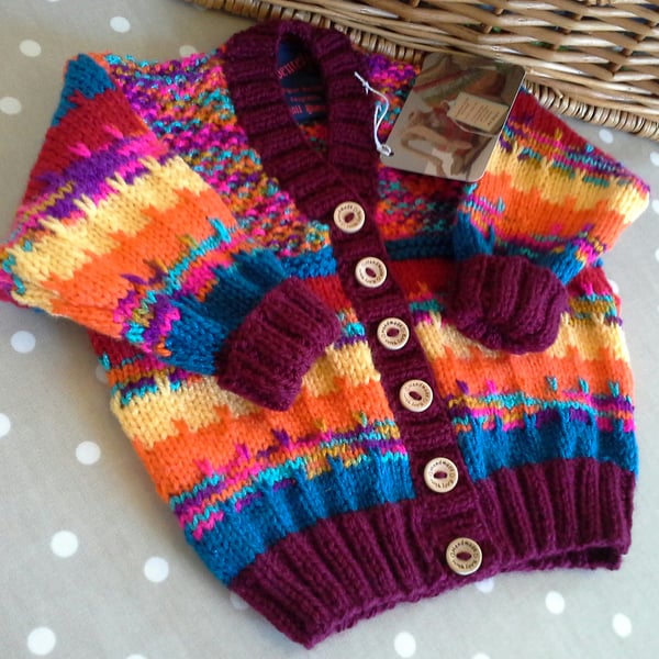 Gender Neutral Baby Striped Cardigan 9-18 months