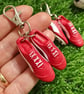 Football Boots Keyring, Soccer Backpack Charm, Keychain For Football Fans, Red - Image 3