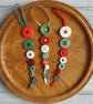 Trio of Festive Button Dangle Christmas Tree Decorations - Image 1