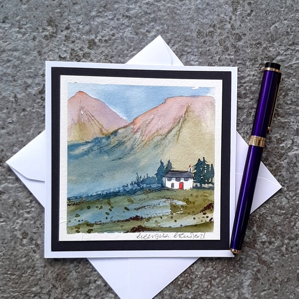 Handpainted Blank Card. Handmade. Letterbox Gift. Keepsake