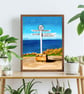 Land's End, Cornwall Illustrated A4 Art Print - Image 4