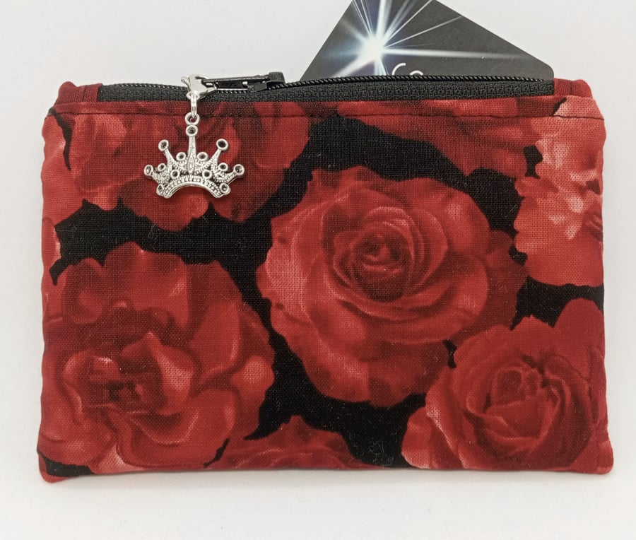Red roses coin and card purse 58LF