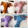Hand knitted fingerless gloves