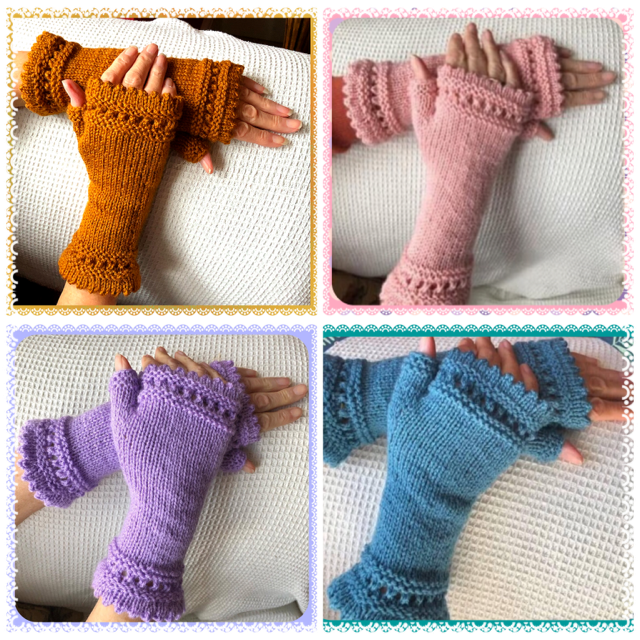 Hand knitted fingerless gloves 