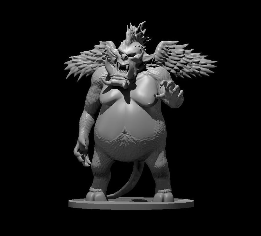 Nalfeshnee - 3D Printed Resin DnD Pathfinder Figure Mini Miniature