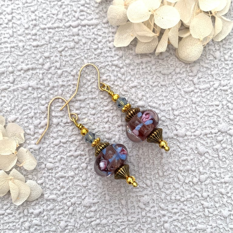 Handmade Lampwork Vintage Style Drop Earrings