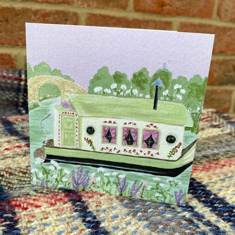 Patchwork, "A moment from the towpath" - greeting card