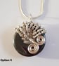 Hematite Wire Wrapped Pendant Necklace - Silver Wirework Gemstone - Image 6