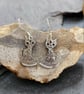 Cat earrings upcycled from 1966 sixpence coins