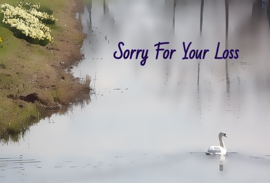 Sorry For Your Loss Swan Card A5