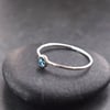 Skinny Stacking ring with Blue Topaz