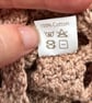 Two Tone Crochet Drawstring Pouch With Handle, Brown & Beige Small Bag - Image 9