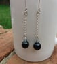Onyx chain drop earrings - Image 2