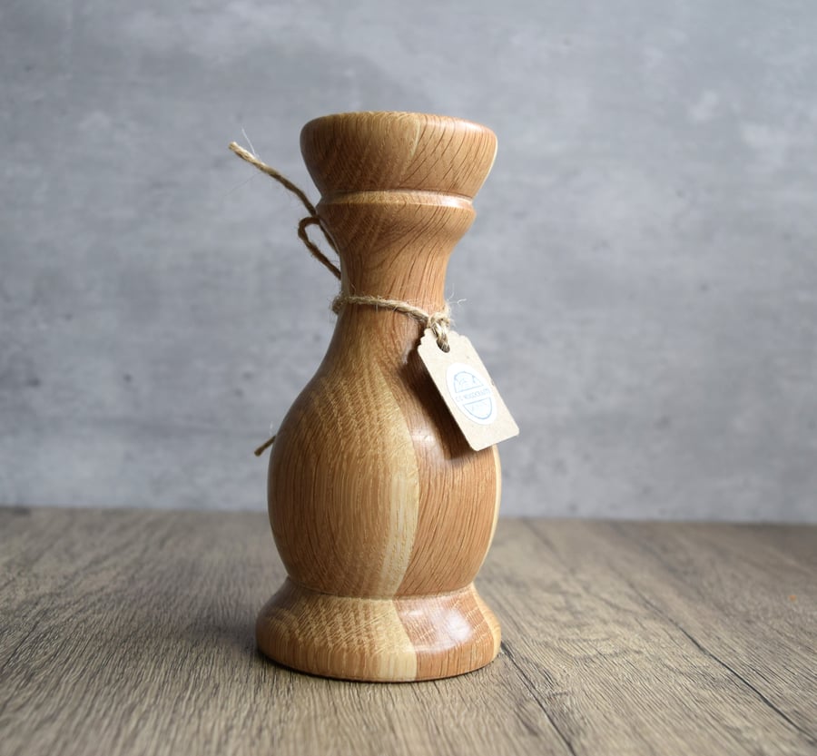 Woodturned Twig Vase - Oak 