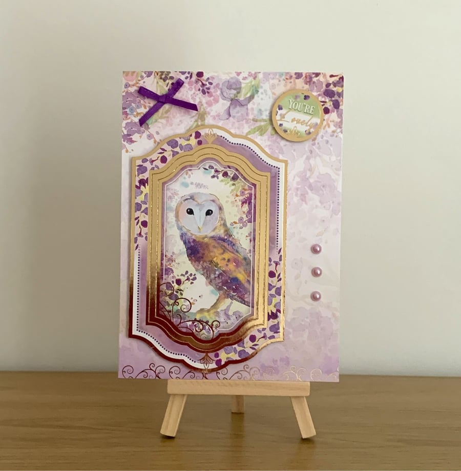 Owl Gold Foiled Ladies Luxury Birthday Card
