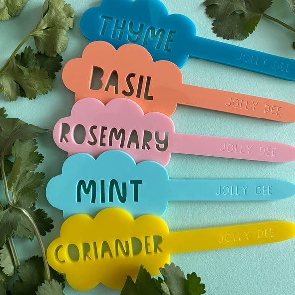 Set of 5 herb markers, gifts for plant lovers, plant mum gardeners gift