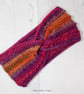 Autumn colours crochet twist ear warmer. Crochet ear warmer. Autumn headband. 