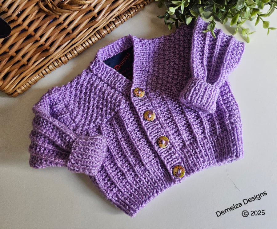 Hand Knitted Baby Girl''s Cardigan 0-3 months size