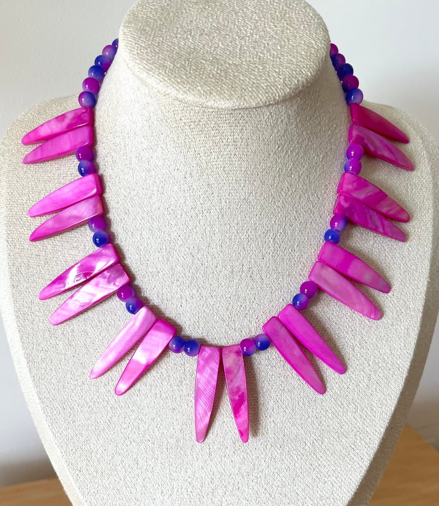 Pink Icicle Mother of Pearl  Signature Necklace 