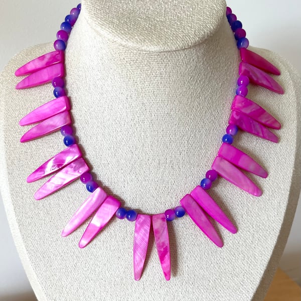 Pink Icicle Mother of Pearl  Signature Necklace 