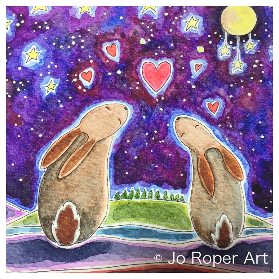 Love is in the air is a 9" x 9" giclee Print by Jo Roper Art  