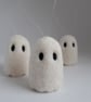 Wee Woolly Ghostie - needle felted hanging ghost decoration - Image 1